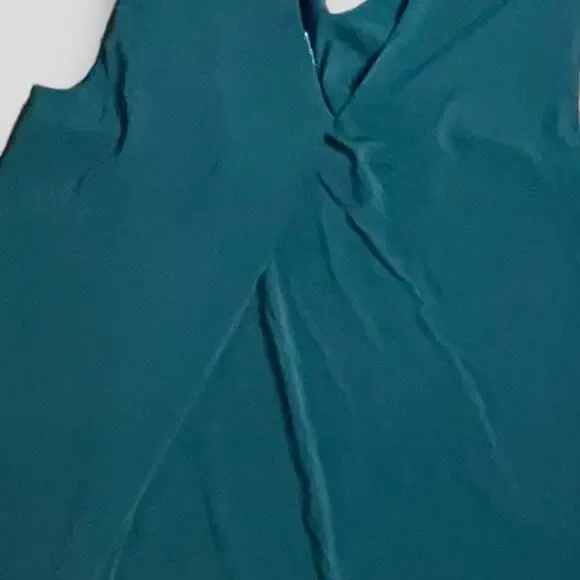 HELMUT LANG CASUAL SHIFT WESTERN MOD DRESS DEEP TEAL GREEN MEDIUM P - Picture 4 of 9